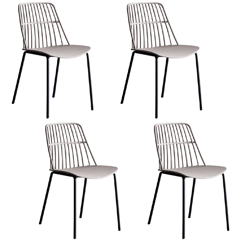 Accueil Salle à manger Chaises sans accoudoirs Chaises d'appoint de salle à manger avec pieds en métal (Ensemble de 4)