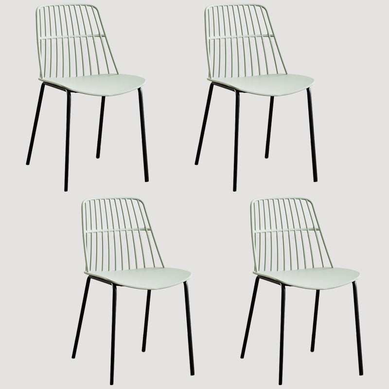 Accueil Salle à manger Chaises sans accoudoirs Chaises d'appoint de salle à manger avec pieds en métal (Ensemble de 4)