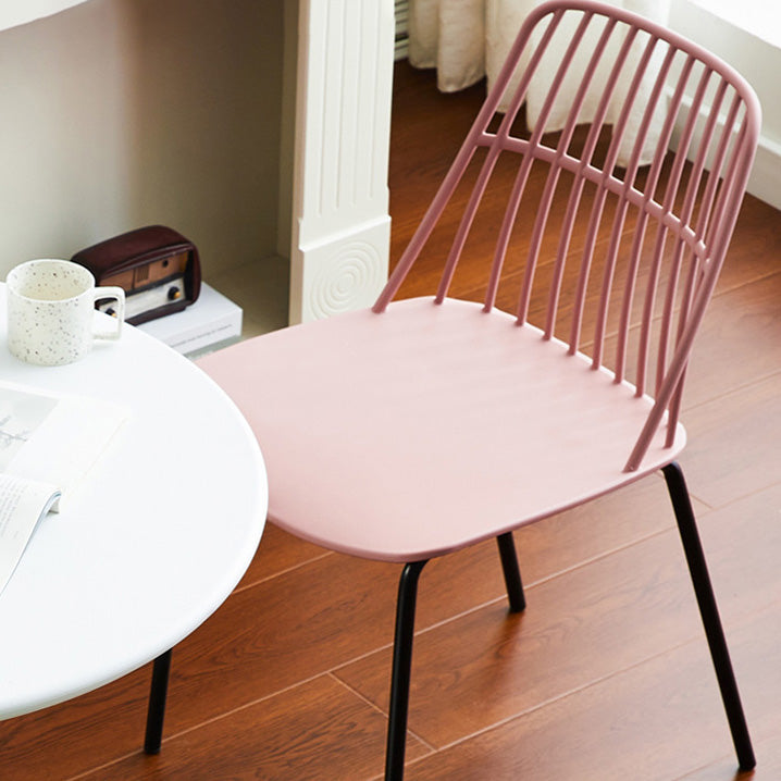 Accueil Salle à manger Chaises sans accoudoirs Chaises d'appoint de salle à manger avec pieds en métal (Ensemble de 4)