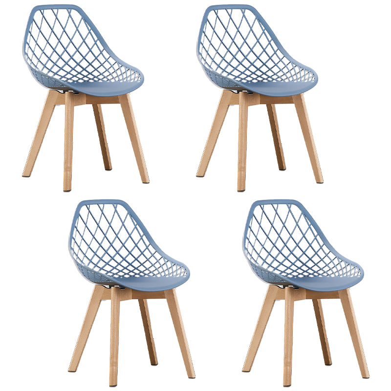 Eames Armless Dining Chairs Side Dining Chairs with Wood Legs (Set of 4)