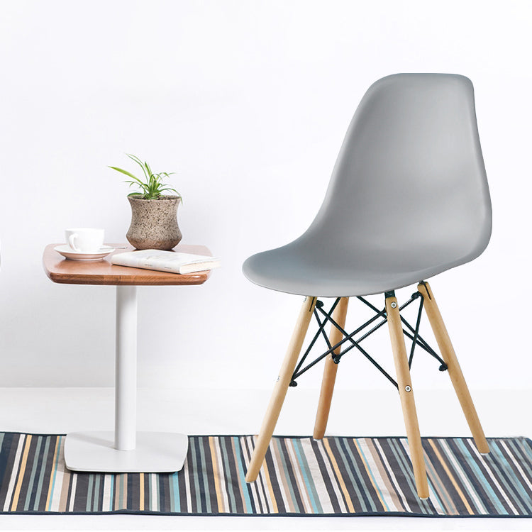 Armless Dining Chairs Eames Side Dining Chairs with Wood Legs (Set of 4)