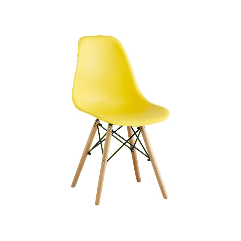 Armless Dining Chairs Eames Side Dining Chairs with Wood Legs (Set of 4)