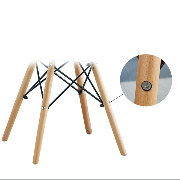 Armless Dining Chairs Eames Side Dining Chairs with Wood Legs (Set of 4)