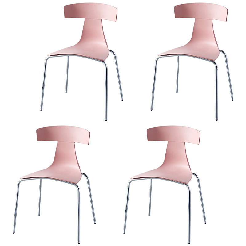 Chaises de salle à manger empilables sans accoudoirs, chaises latérales de salle à manger d'intérieur avec pieds en métal