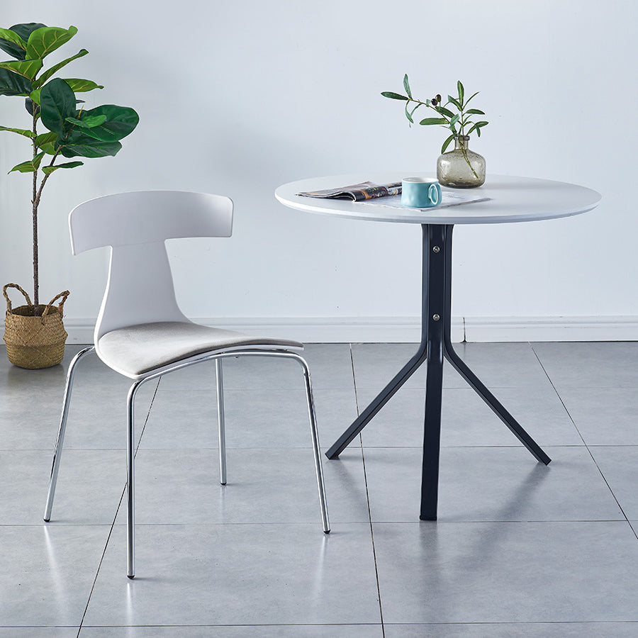Chaises de salle à manger empilables sans accoudoirs, chaises latérales de salle à manger d'intérieur avec pieds en métal