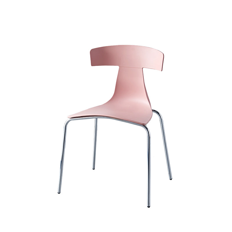Chaises de salle à manger empilables sans accoudoirs, chaises latérales de salle à manger d'intérieur avec pieds en métal