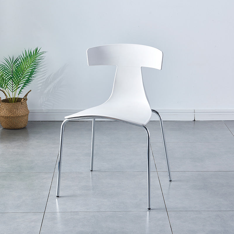 Chaises de salle à manger empilables sans accoudoirs, chaises latérales de salle à manger d'intérieur avec pieds en métal