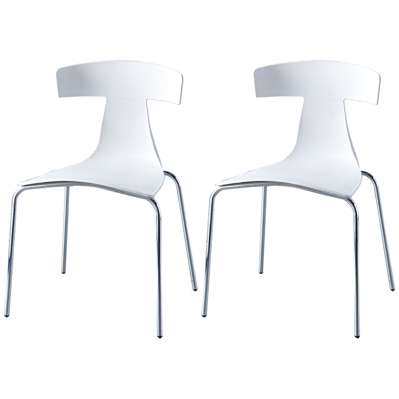 Chaises de salle à manger empilables sans accoudoirs, chaises latérales de salle à manger d'intérieur avec pieds en métal