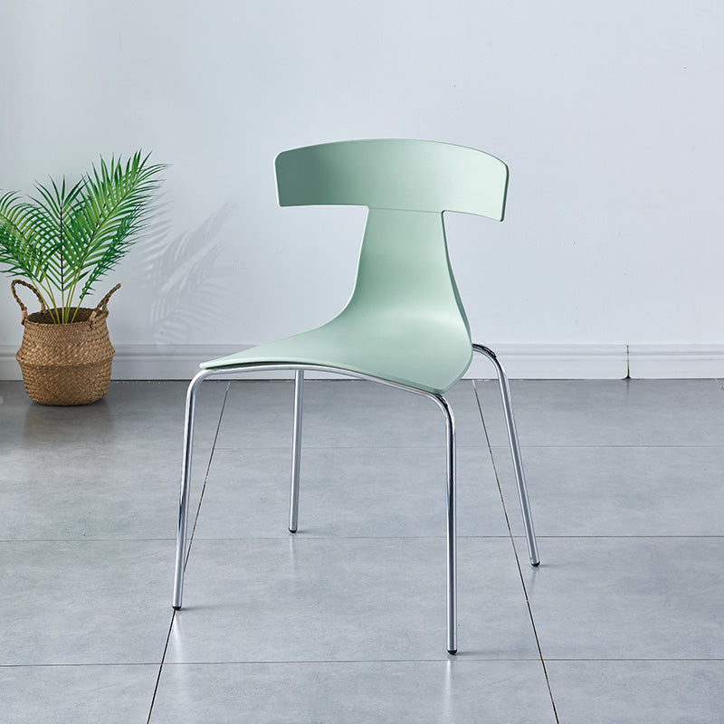 Chaises de salle à manger empilables sans accoudoirs, chaises latérales de salle à manger d'intérieur avec pieds en métal