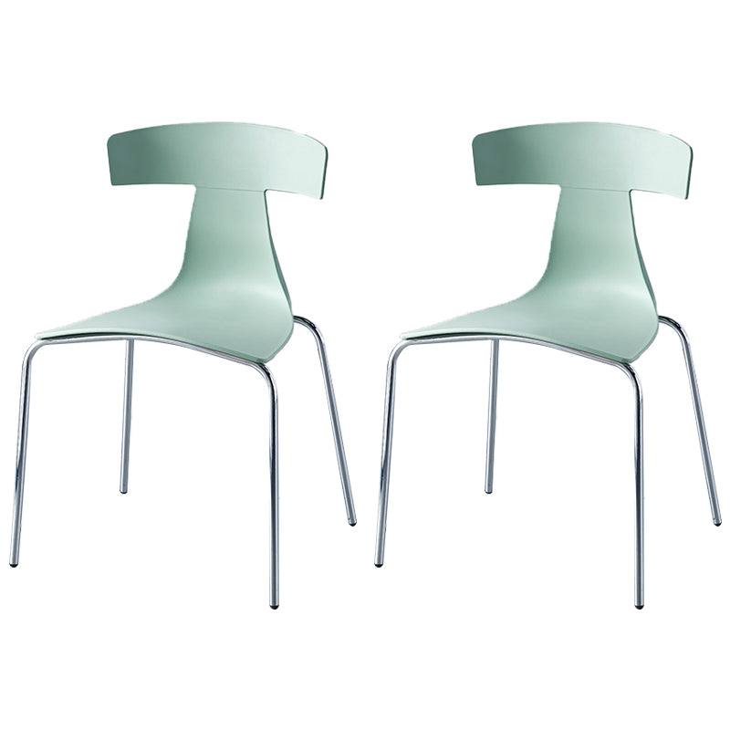 Chaises de salle à manger empilables sans accoudoirs, chaises latérales de salle à manger d'intérieur avec pieds en métal