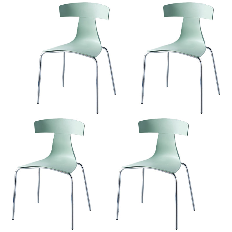 Chaises de salle à manger empilables sans accoudoirs, chaises latérales de salle à manger d'intérieur avec pieds en métal