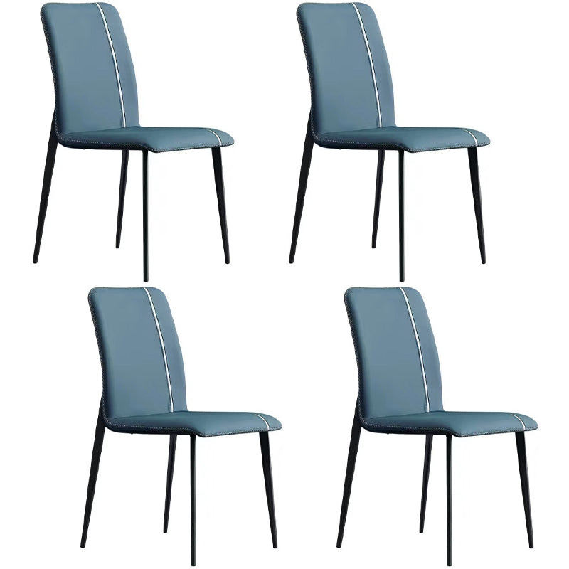 Ensemble de chaises scandinaves en métal, cuisine, salle à manger, chaise d'appoint à dossier solide (Ensemble de 4)