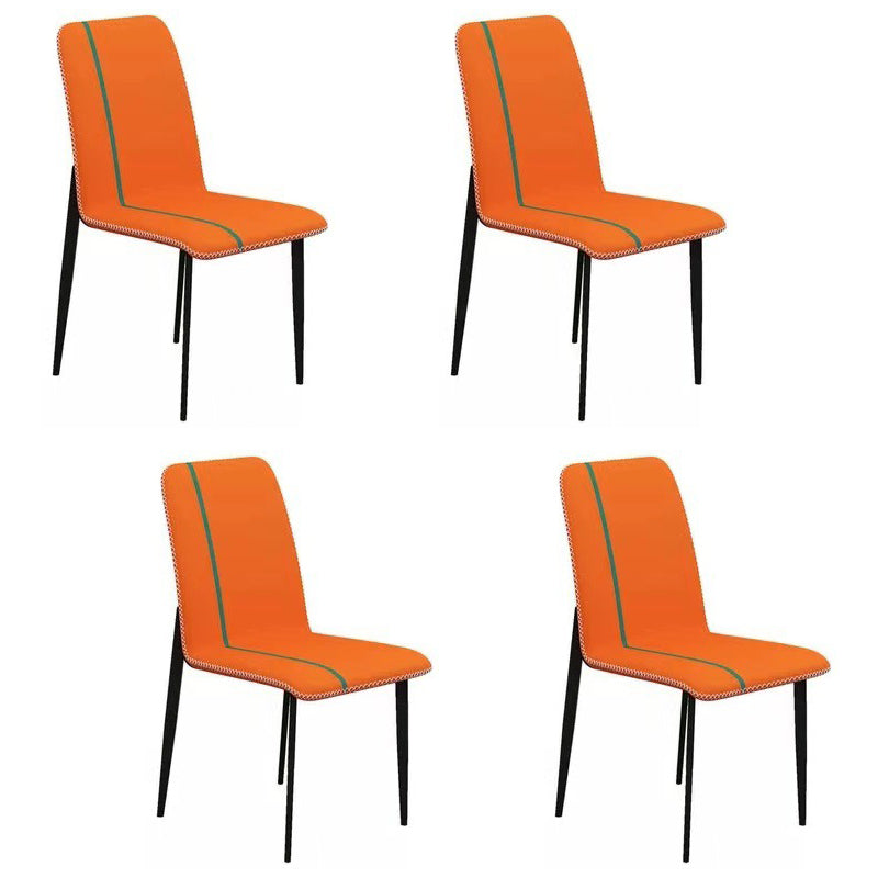 Ensemble de chaises scandinaves en métal, cuisine, salle à manger, chaise d'appoint à dossier solide (Ensemble de 4)