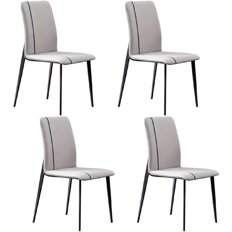 Ensemble de chaises scandinaves en métal, cuisine, salle à manger, chaise d'appoint à dossier solide (Ensemble de 4)