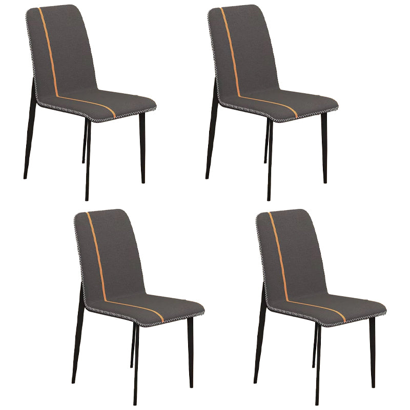 Ensemble de chaises scandinaves en métal, cuisine, salle à manger, chaise d'appoint à dossier solide (Ensemble de 4)