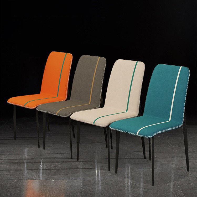 Ensemble de chaises scandinaves en métal, cuisine, salle à manger, chaise d'appoint à dossier solide (Ensemble de 4)