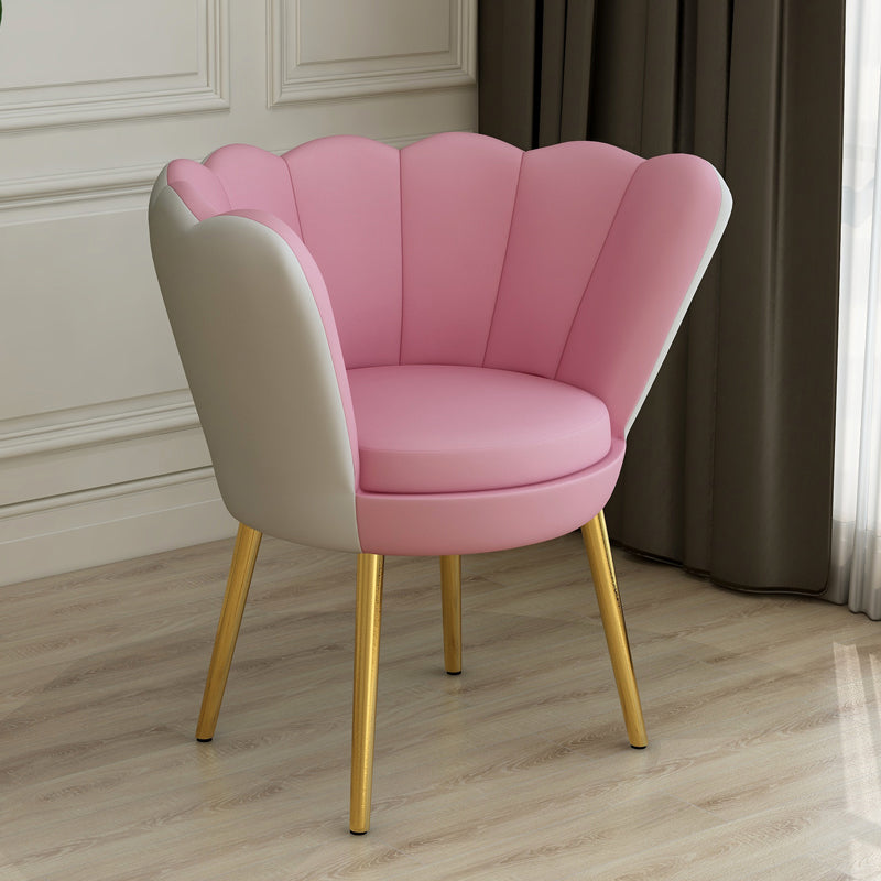 Silla de comedor de metal de estilo escandinavo, cojín sin brazos para el hogar, respaldo superior con corona, silla individual