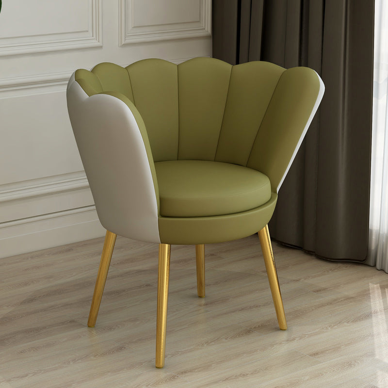 Silla de comedor de metal de estilo escandinavo, cojín sin brazos para el hogar, respaldo superior con corona, silla individual