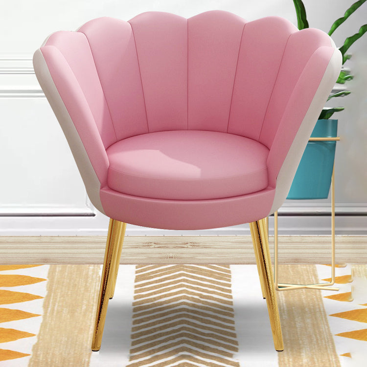 Silla de comedor de metal de estilo escandinavo, cojín sin brazos para el hogar, respaldo superior con corona, silla individual