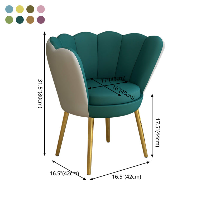 Silla de comedor de metal de estilo escandinavo, cojín sin brazos para el hogar, respaldo superior con corona, silla individual