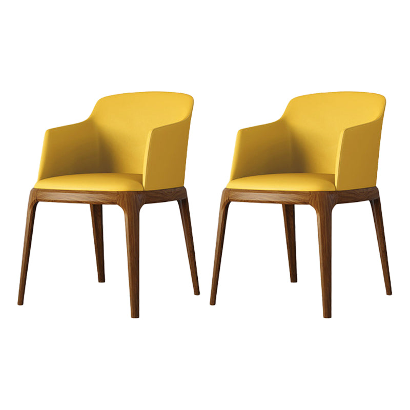 Fauteuil de maison en cuir scandinave, finition mate, chaise de salle à manger à dossier solide (Ensemble de 2)