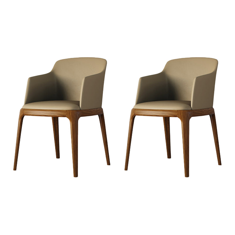 Fauteuil de maison en cuir scandinave, finition mate, chaise de salle à manger à dossier solide (Ensemble de 2)