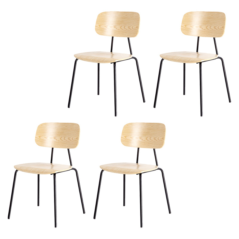 Industrial Metal Milk Tea Shop Side Chair Matte Finish Open Back Dining Chair (Set of 4)