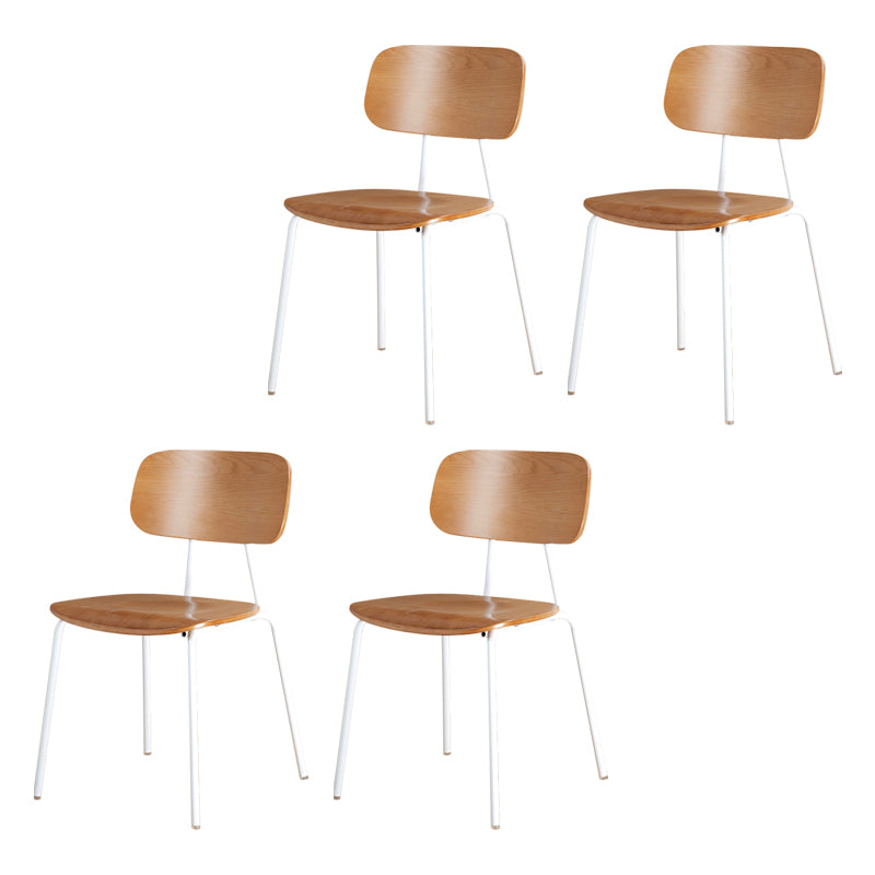 Industrial Metal Milk Tea Shop Side Chair Matte Finish Open Back Dining Chair (Set of 4)