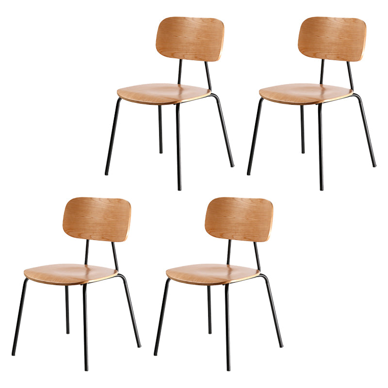 Industrial Metal Milk Tea Shop Side Chair Matte Finish Open Back Dining Chair (Set of 4)