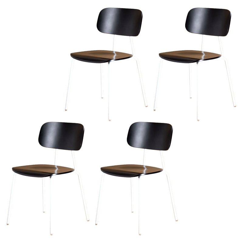 Industrial Metal Milk Tea Shop Side Chair Matte Finish Open Back Dining Chair (Set of 4)