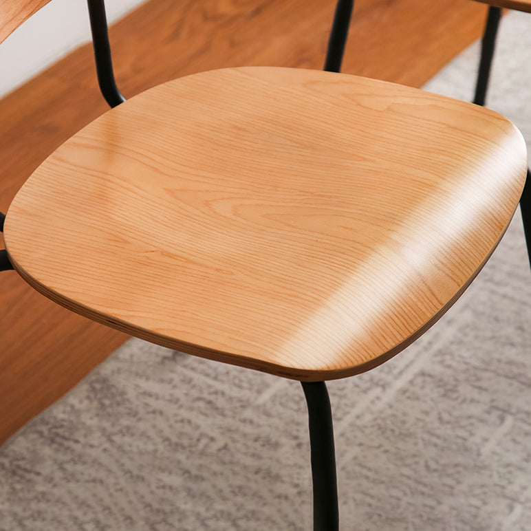 Industrial Metal Milk Tea Shop Side Chair Matte Finish Open Back Dining Chair (Set of 4)