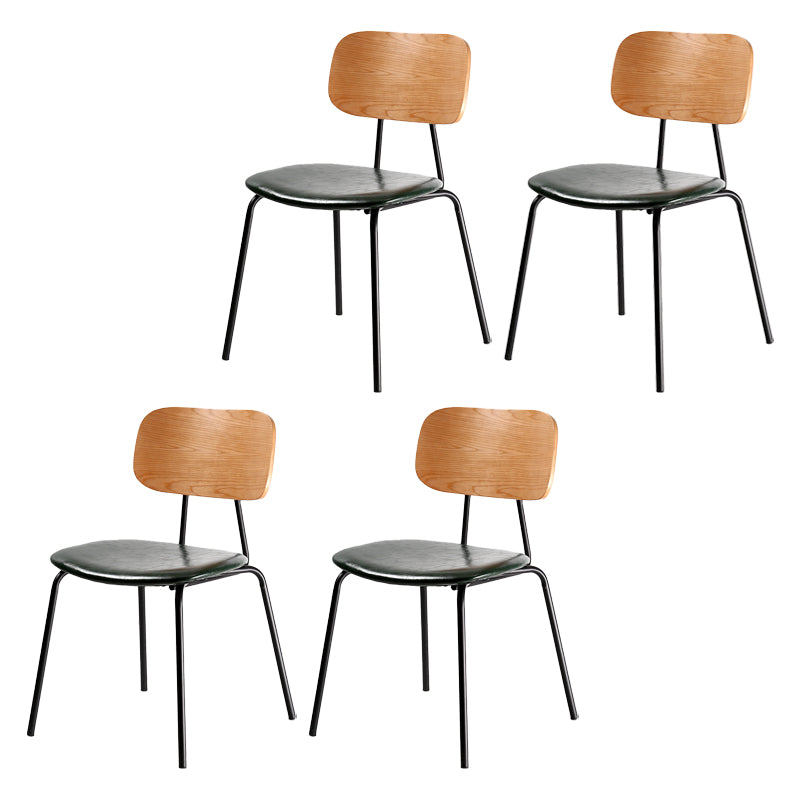 Industrial Metal Milk Tea Shop Side Chair Matte Finish Open Back Dining Chair (Set of 4)