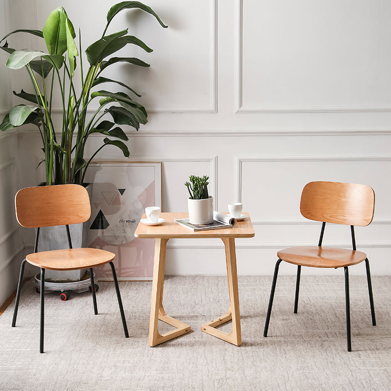Industrial Metal Milk Tea Shop Side Chair Matte Finish Open Back Dining Chair (Set of 4)