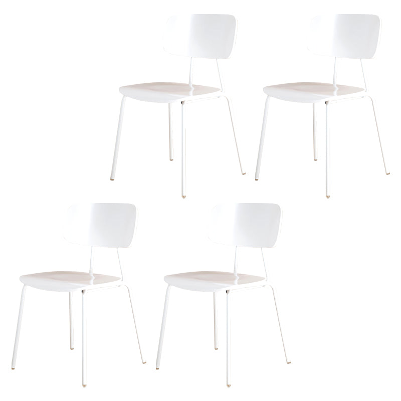 Industrial Metal Milk Tea Shop Side Chair Matte Finish Open Back Dining Chair (Set of 4)