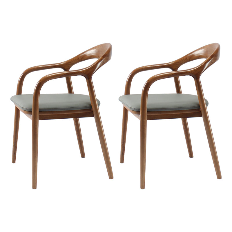 Juego de sillas de madera de fresno de estilo tradicional, sillones con respaldo abierto para cocina y comedor