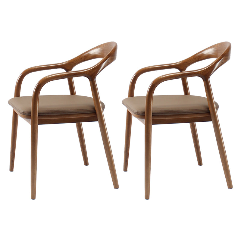 Juego de sillas de madera de fresno de estilo tradicional, sillones con respaldo abierto para cocina y comedor