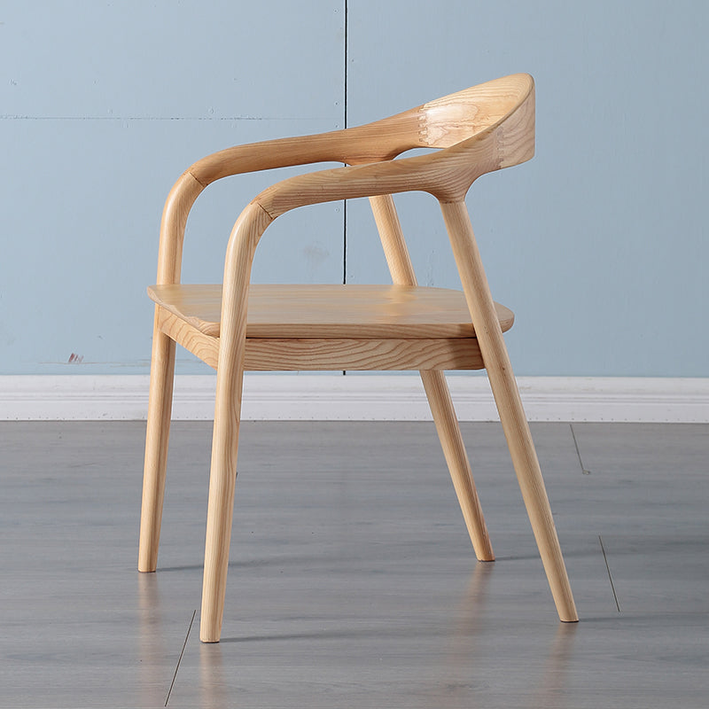 Juego de sillas de madera de fresno de estilo tradicional, sillones con respaldo abierto para cocina y comedor