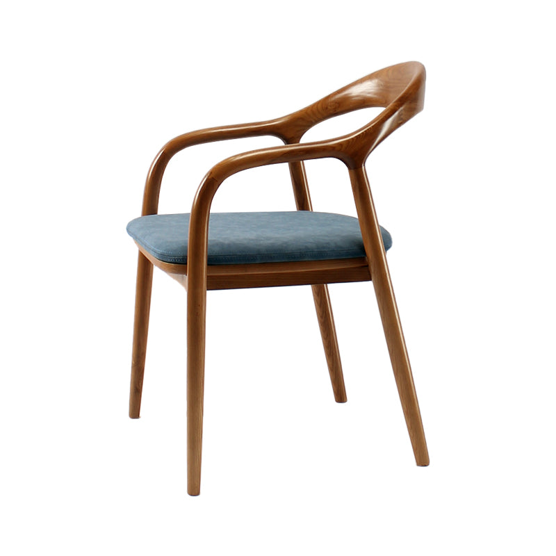 Juego de sillas de madera de fresno de estilo tradicional, sillones con respaldo abierto para cocina y comedor