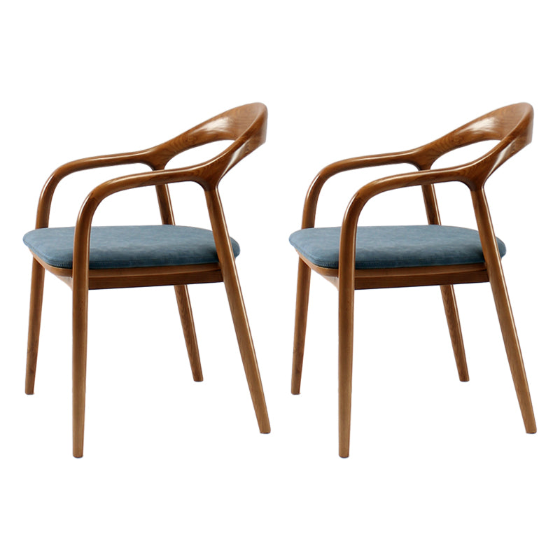 Juego de sillas de madera de fresno de estilo tradicional, sillones con respaldo abierto para cocina y comedor