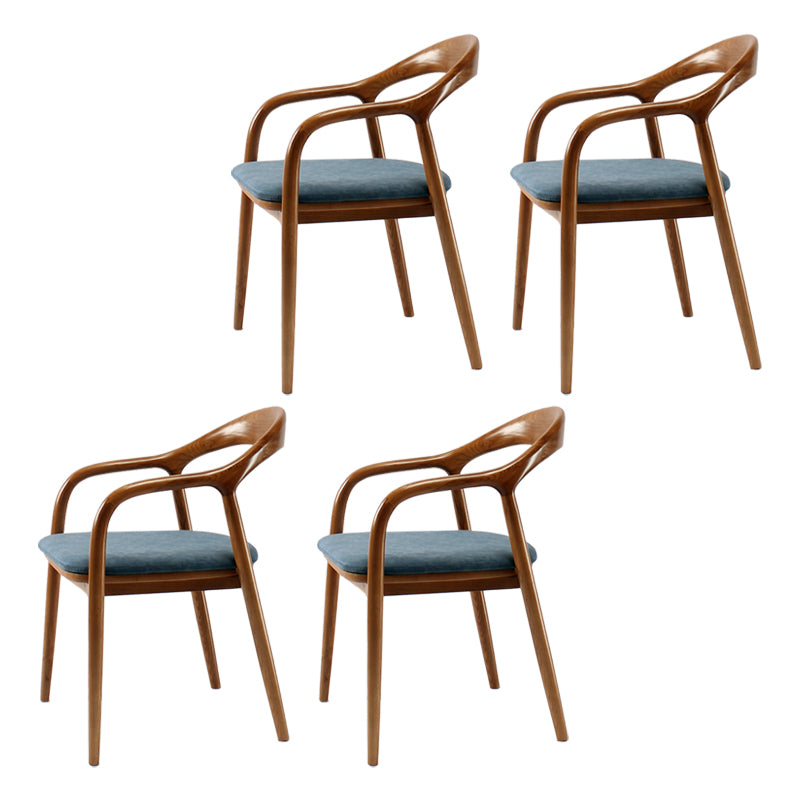 Juego de sillas de madera de fresno de estilo tradicional, sillones con respaldo abierto para cocina y comedor