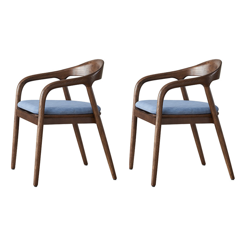Juego de sillas de madera de fresno de estilo tradicional, sillones con respaldo abierto para cocina y comedor
