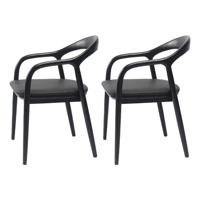 Juego de sillas de madera de fresno de estilo tradicional, sillones con respaldo abierto para cocina y comedor
