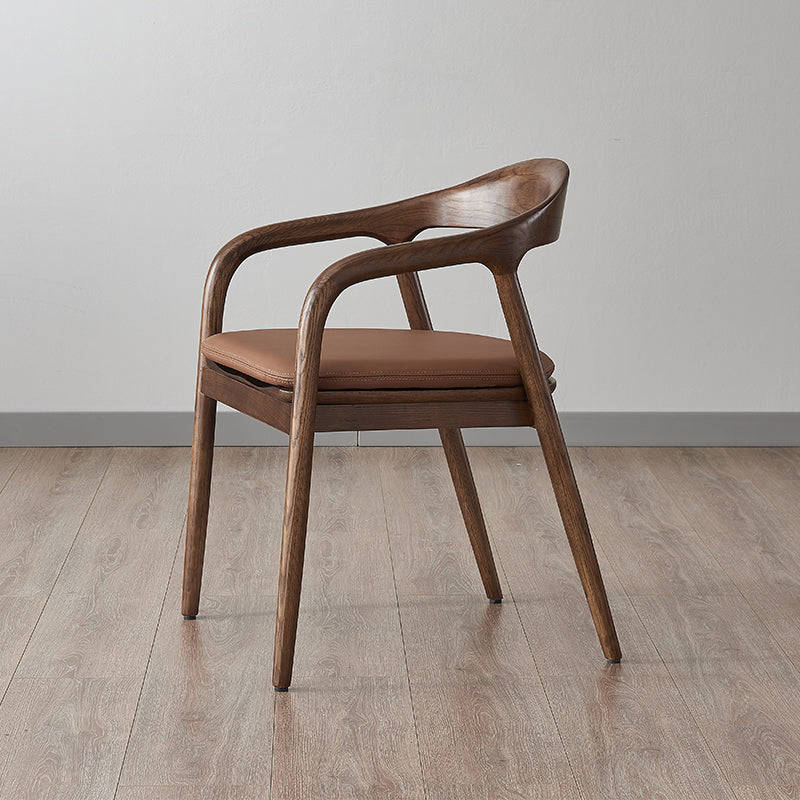Juego de sillas de madera de fresno de estilo tradicional, sillones con respaldo abierto para cocina y comedor