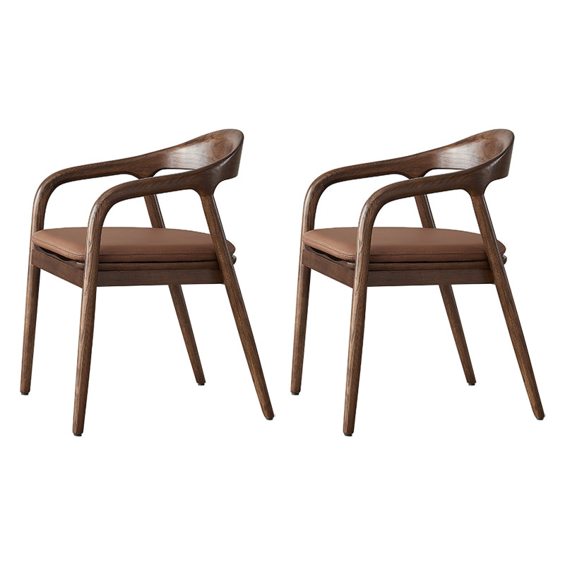 Juego de sillas de madera de fresno de estilo tradicional, sillones con respaldo abierto para cocina y comedor