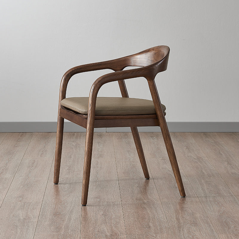 Juego de sillas de madera de fresno de estilo tradicional, sillones con respaldo abierto para cocina y comedor