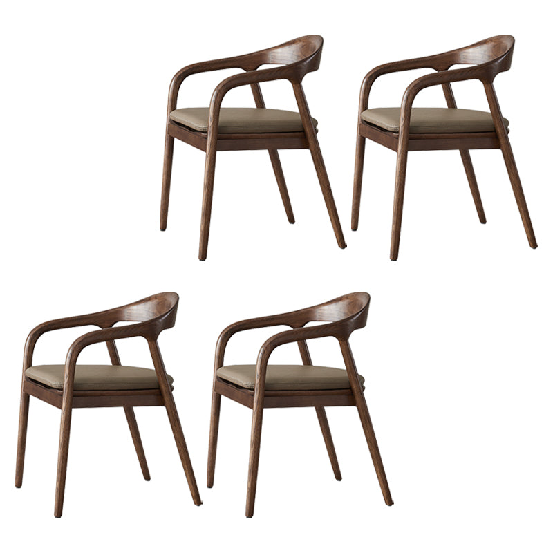 Juego de sillas de madera de fresno de estilo tradicional, sillones con respaldo abierto para cocina y comedor