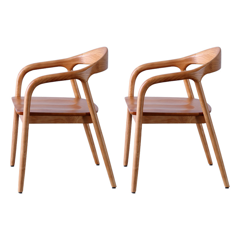 Juego de sillas de madera de fresno de estilo tradicional, sillones con respaldo abierto para cocina y comedor