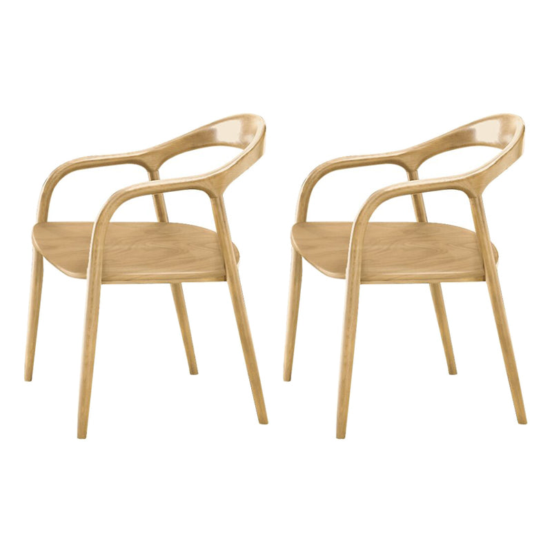 Chaises traditionnelles en bois de frêne massif, bras arrière ouvert, ensemble de chaises de cuisine et de salle à manger