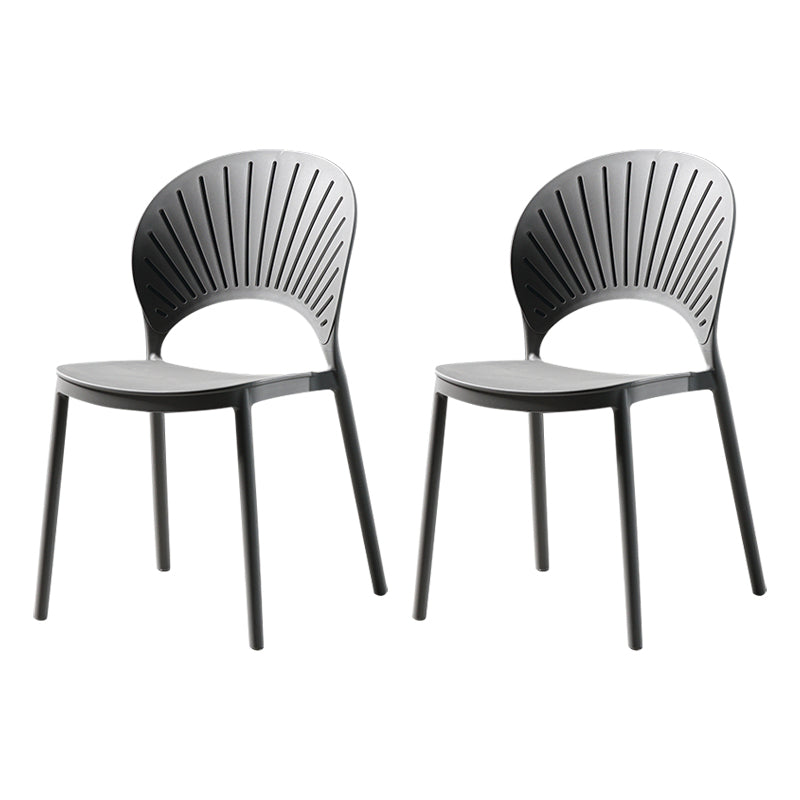 Sillas de comedor de estilo moderno, sillas laterales sin brazos de plástico para cocina