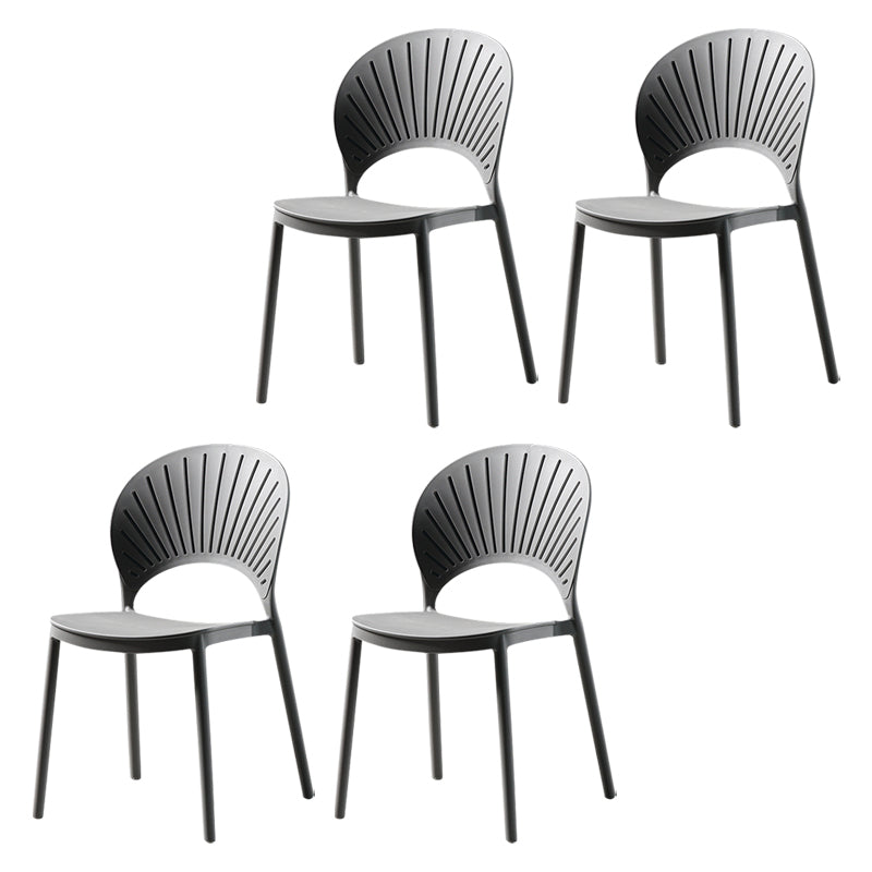 Sillas de comedor de estilo moderno, sillas laterales sin brazos de plástico para cocina